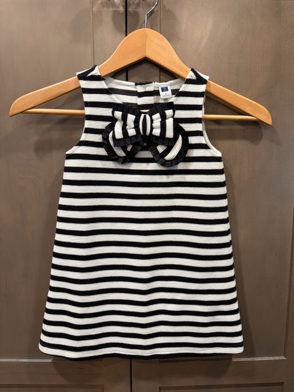 Janie and Jack Black & White Striped Bow-Accent Dress